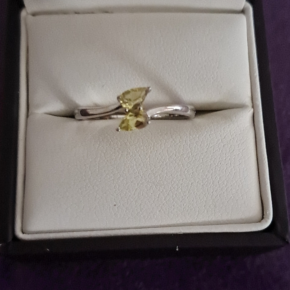 AAA Canary Tourmaline Bypass Ring In 925 Sterling Silver